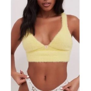 For Love and Lemons Devon Fuzzy Crop Top